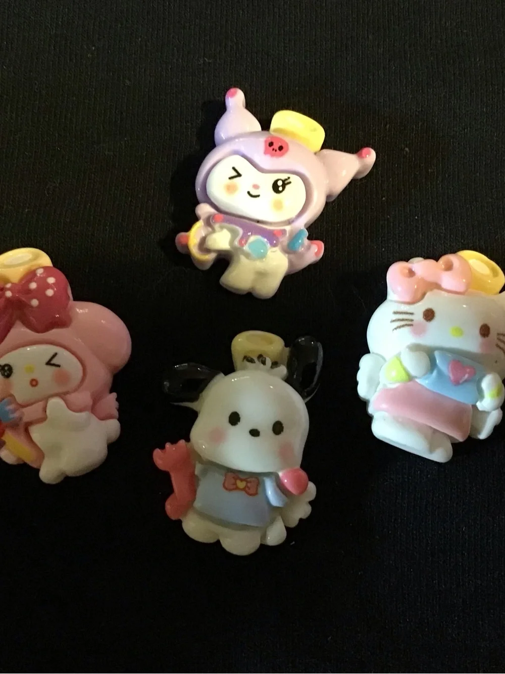 Sanrio-Inspired Pink and Purple Cute Character mini magnet Set